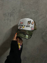 Load image into Gallery viewer, I’m Just a Girl Trucker hat| Camo edition